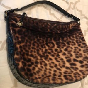 Brahmin leopard skin shoulder bag
